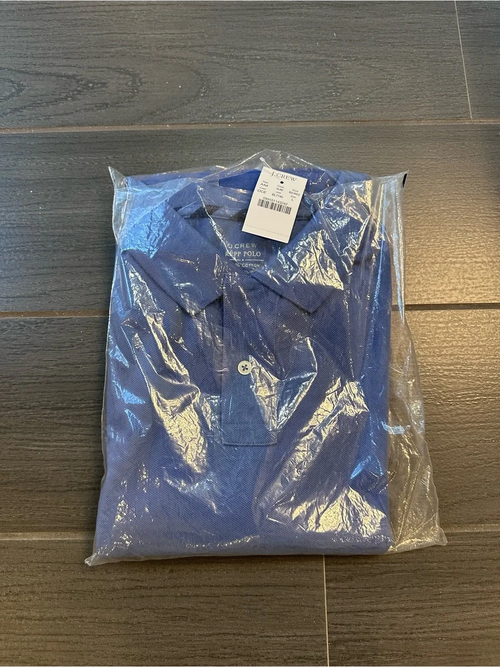 J. Crew Long-Sleeve Polo in Periwinkle Blue